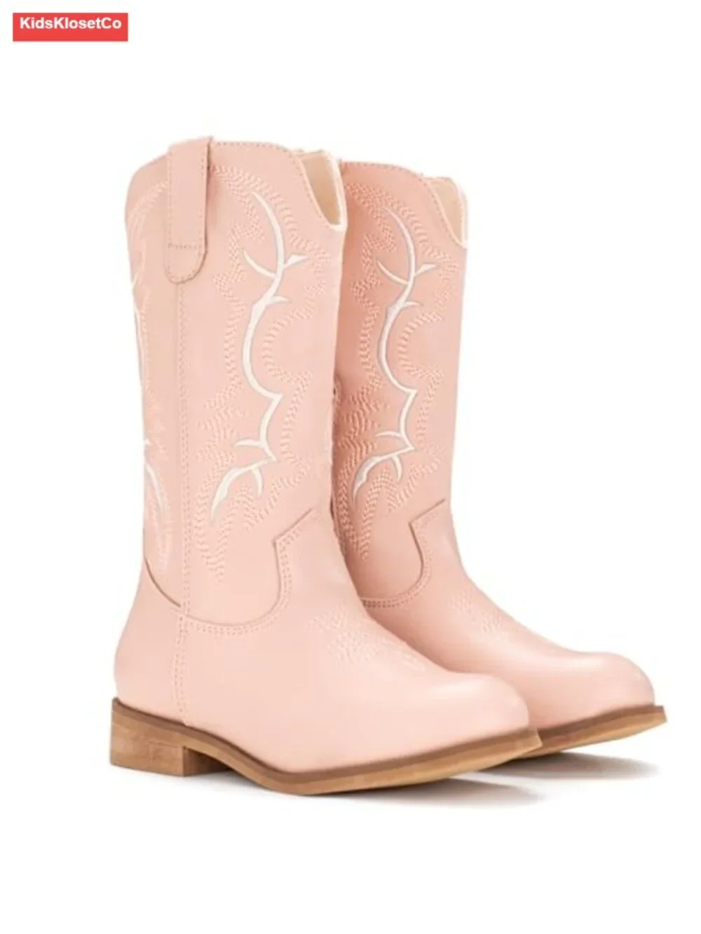 Girls Cowboy Boots PU Leather Mid Calf Western Boots